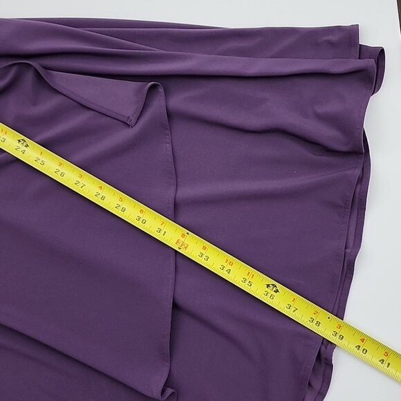 Cleo Petite Formal V Neck Sleeveless Dress Purple Ruched Waist Drapy Size 8 - Picture 13 of 13